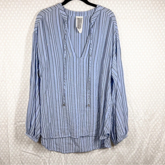Free People Blue Striped Rhythm Of The Night Tunic Top - Picture 2 of 7